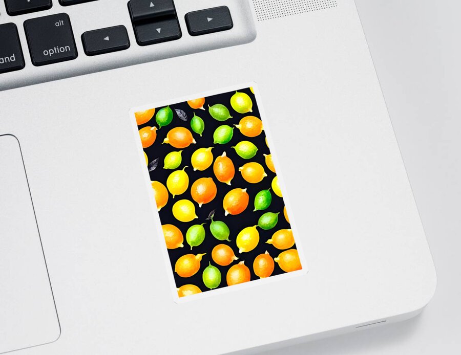 Lemonsandlimes Sticker featuring the painting Citrus Art by Bonnie Bruno
