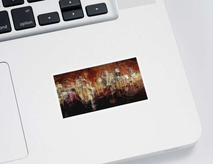 Cityscape Sticker featuring the digital art City on the Edge by David Manlove