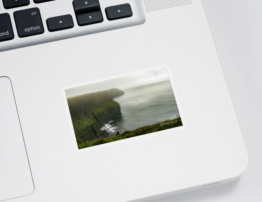 Cliffs Of Moher Sticker featuring the photograph Cliffs of Moher Ireland Two by Veronica Batterson