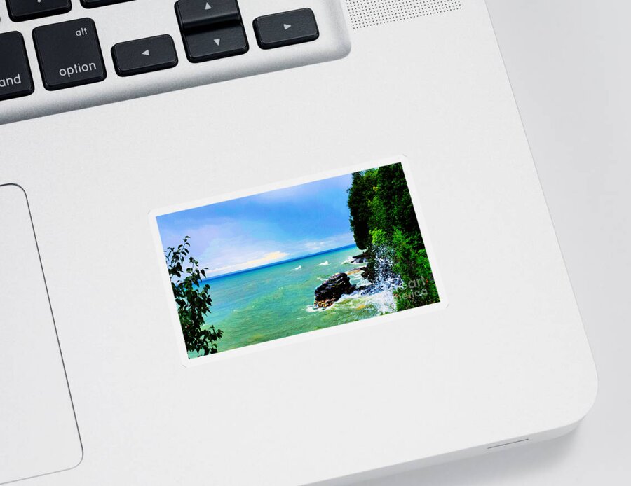 Water Sticker featuring the photograph Cliffside View by Diamante Lavendar