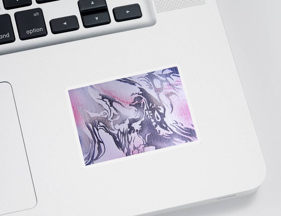 Abstract Sticker featuring the photograph Closeup Of The Fabric Abstract Color Textured by Severija Kirilovaite