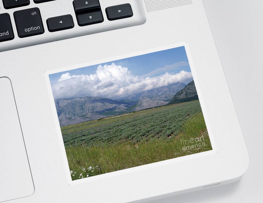 Clouds Sticker featuring the photograph Clouds and mountains - Albania by Phil Banks