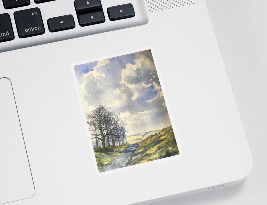 Watercolour Sticker featuring the painting Cloudy Day at Troutsdale by Glenn Marshall