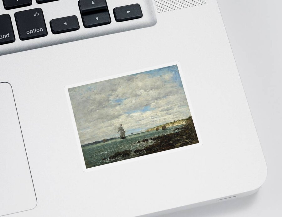  Sticker featuring the drawing Coast of Brittany art by Eugene Boudin French