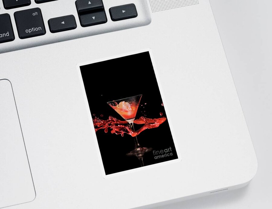 Cocktail Sticker featuring the photograph Cocktail Splash by Jelena Jovanovic