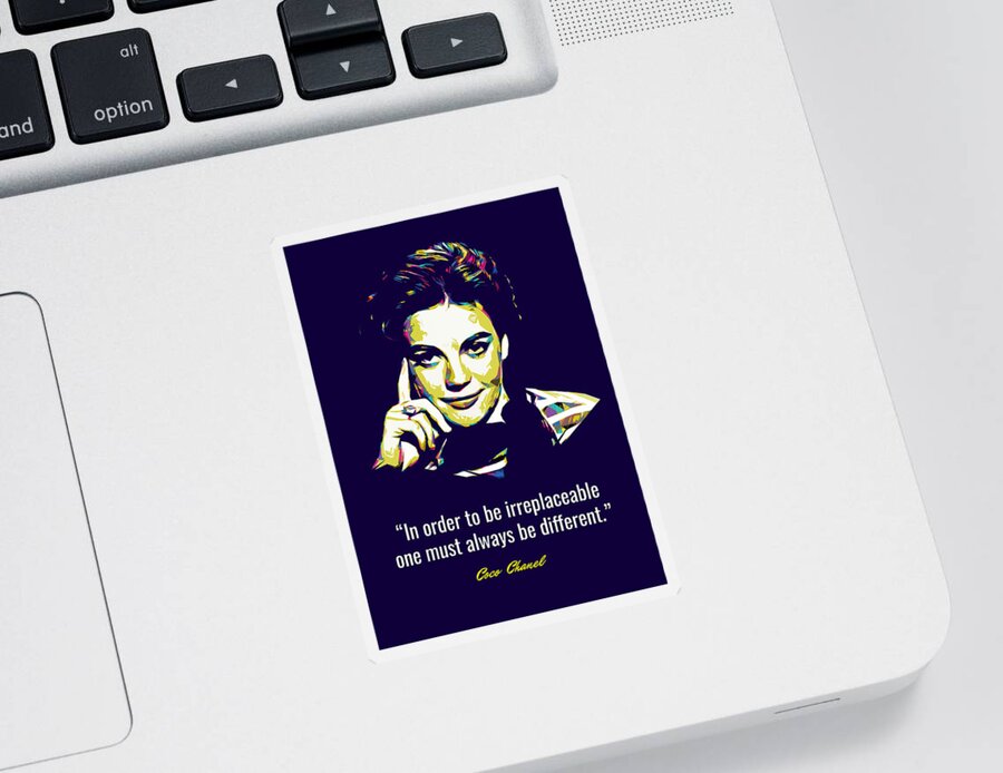 Coco Chanel Quotes Poster Sticker by Miller Cook - Pixels