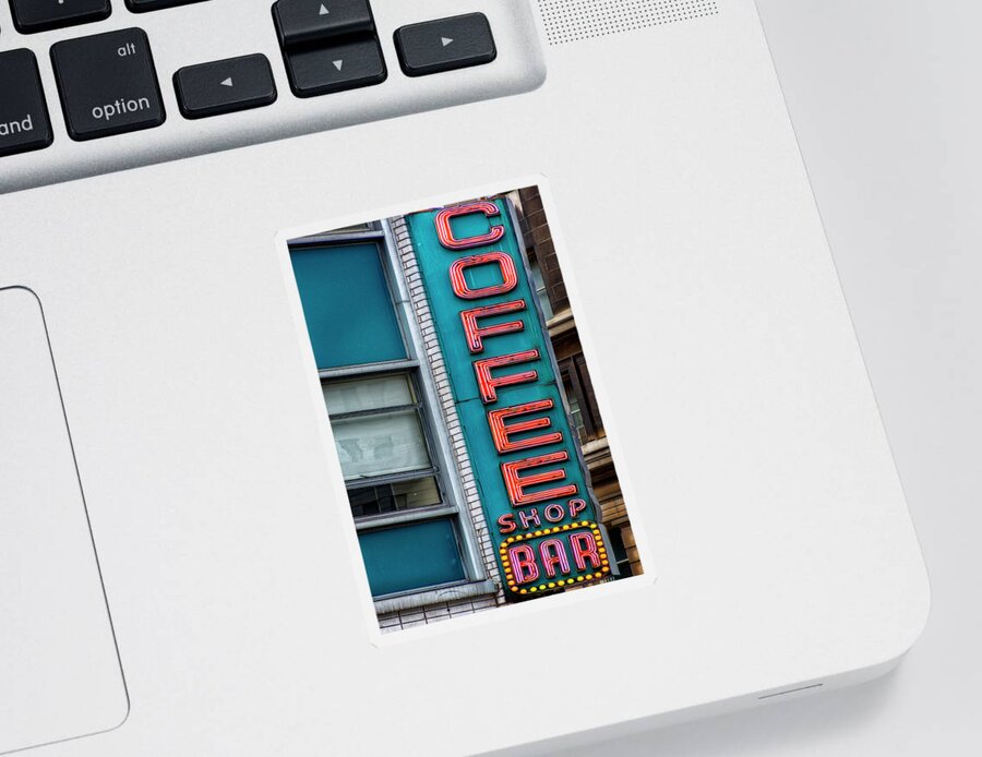 Coffee Shop Bar Sticker featuring the photograph Coffee Shop Bar by Susan Candelario