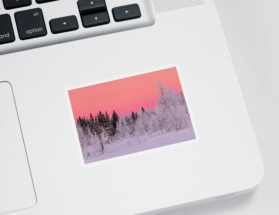 Sunrise Sticker featuring the photograph Cold Morning at Sentinel Rock State Park by John Rowe