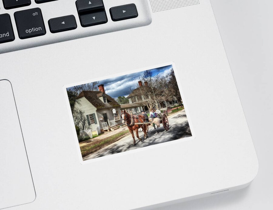 Virginia Sticker featuring the photograph Colonial Williamsburg - Market Day by Susan Rissi Tregoning