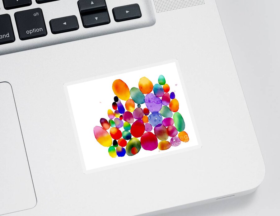 Color Sticker featuring the digital art Color Bubbles by Joe Roache