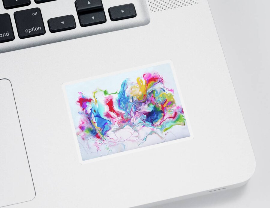 Colorful Sticker featuring the painting Color Buzzz by Deborah Erlandson