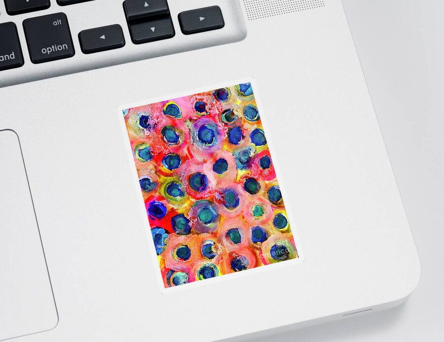 Abstract Sticker featuring the painting Color My World by Sherry Harradence