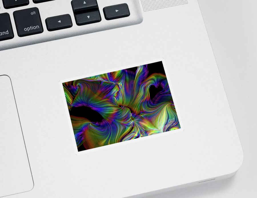 Fractal Sticker featuring the photograph Color of Joy Abstract by Sea Change Vibes