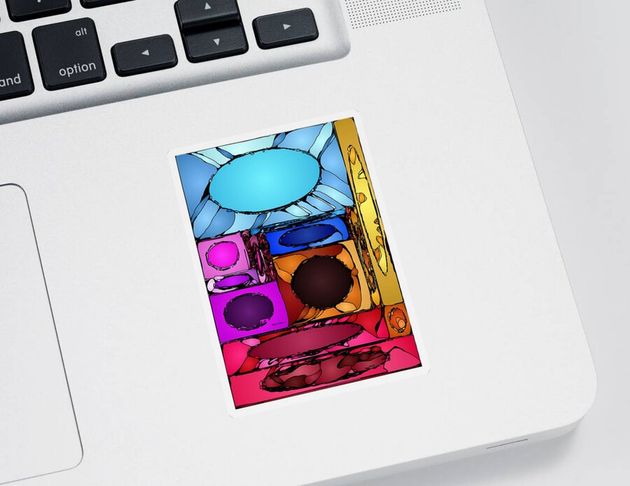 Abstract Sticker featuring the painting Color Rhythm by Rafael Salazar