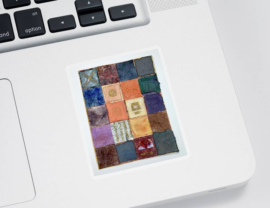 Collage Sticker featuring the mixed media Color Squares by Lisa Tennant