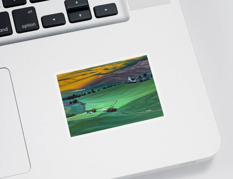 Colour Variations On The Palouse Sticker featuring the photograph Color variations on the Palouse by Lynn Hopwood