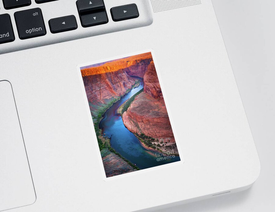 America Sticker featuring the photograph Colorado River Bend by Inge Johnsson