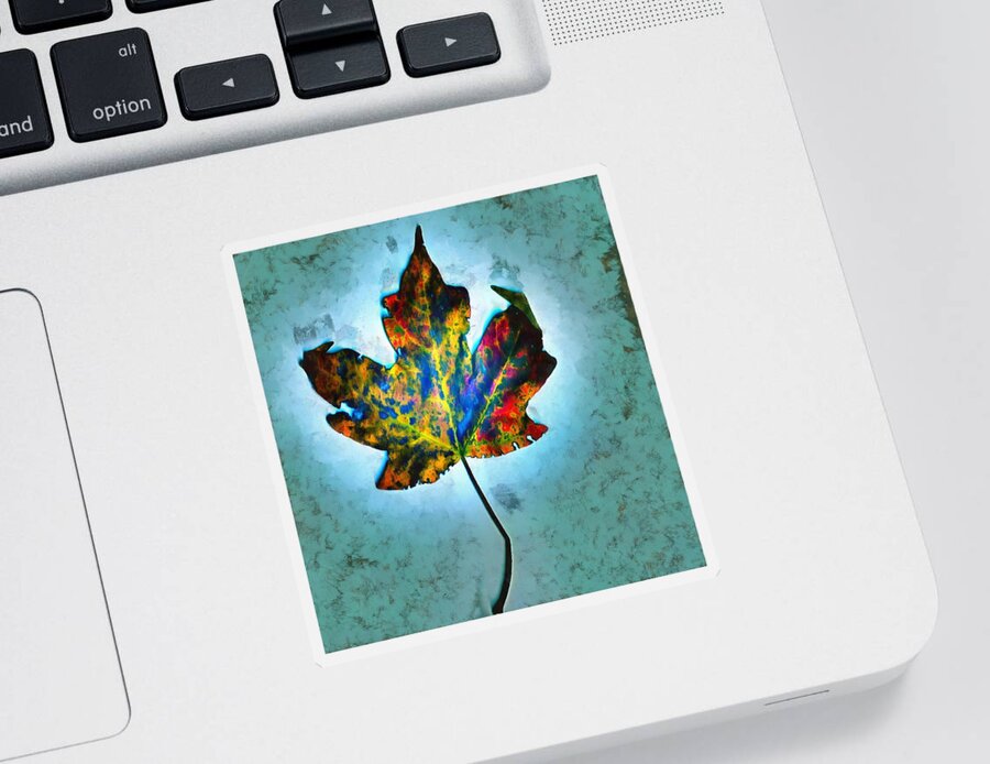 Leaf Sticker featuring the mixed media Colorful Leaf by Christopher Reed
