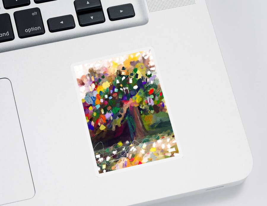 Tree Of Life Sticker featuring the mixed media Colorful Tree of Life- Art by Linda Woods by Linda Woods