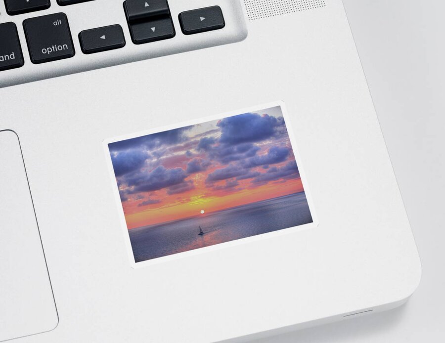 Sunset Sticker featuring the photograph Come Sail Away by Doug McPherson