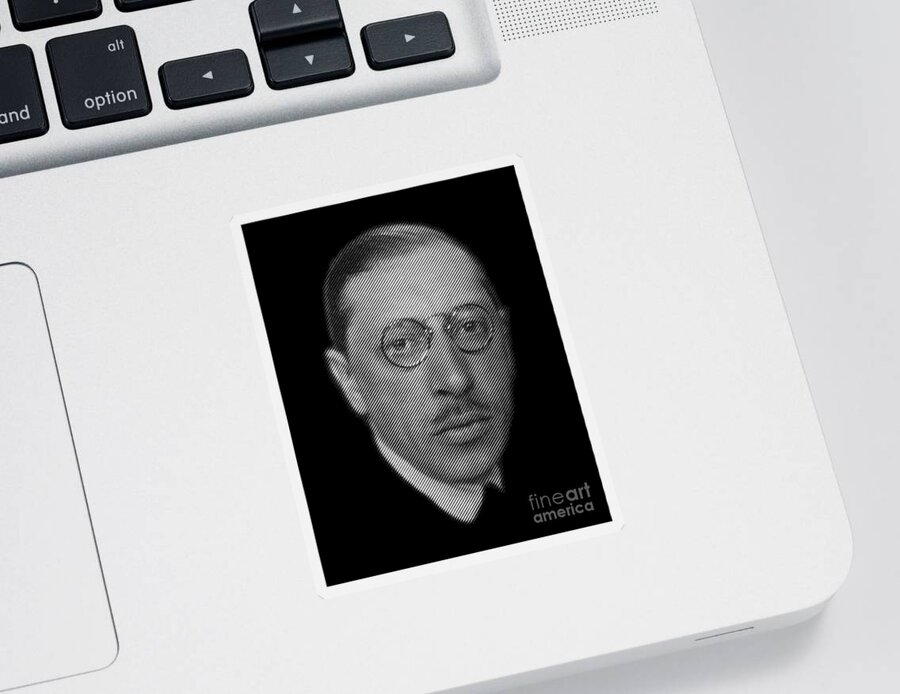 Igor Sticker featuring the digital art composer Igor Stravinsky by Cu Biz
