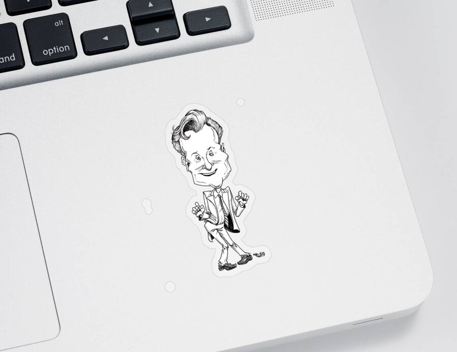 Caricature Sticker featuring the drawing Conan O'Brien by Mike Scott