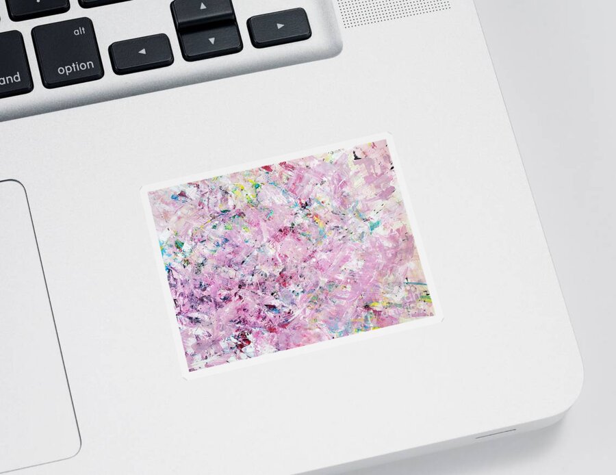 Face Mask Sticker featuring the painting Confetti by Lisa Debaets