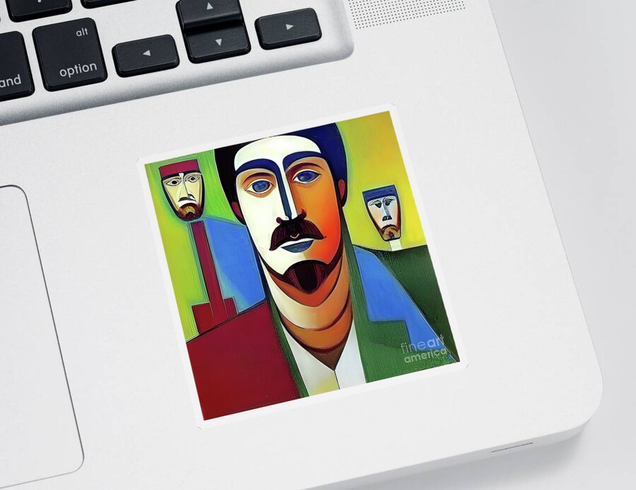 Constantin Brancusi Sticker featuring the digital art Constantin Brancusi expressionism by Christina Fairhead