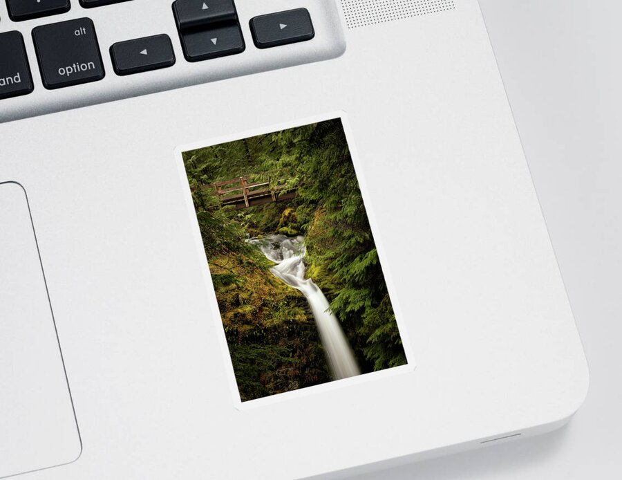 Waterfall Sticker featuring the photograph Copper Creek Falls by Chuck Rasco Photography