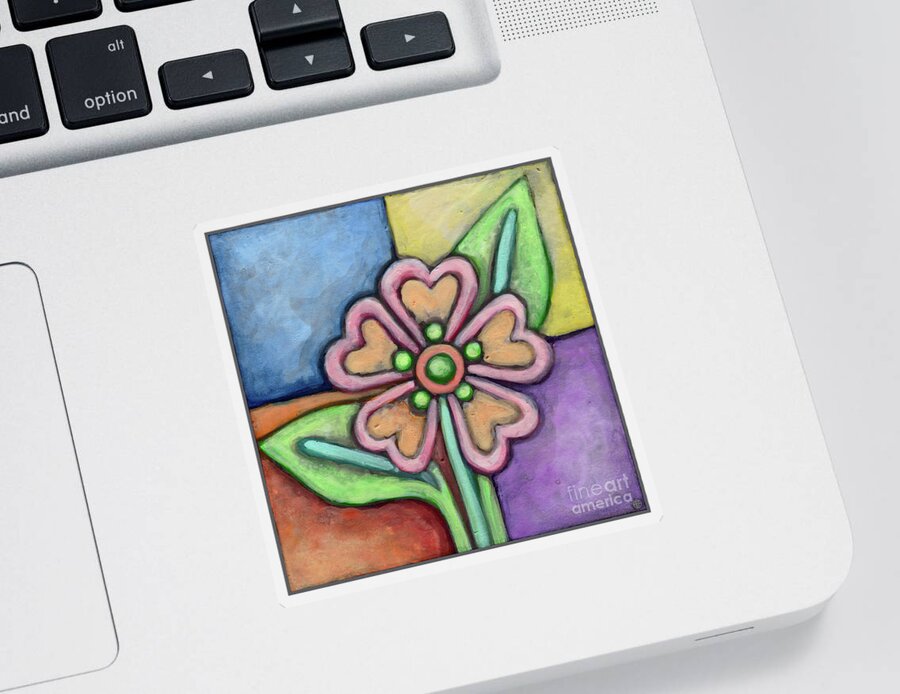 Floral Design Sticker featuring the painting Cornish. The Leaf and Bloom Design Collection by Amy E Fraser