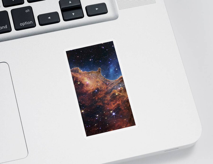 Ngc 3324 Sticker featuring the photograph Cosmic Cliff Left Panel by Karen Foley