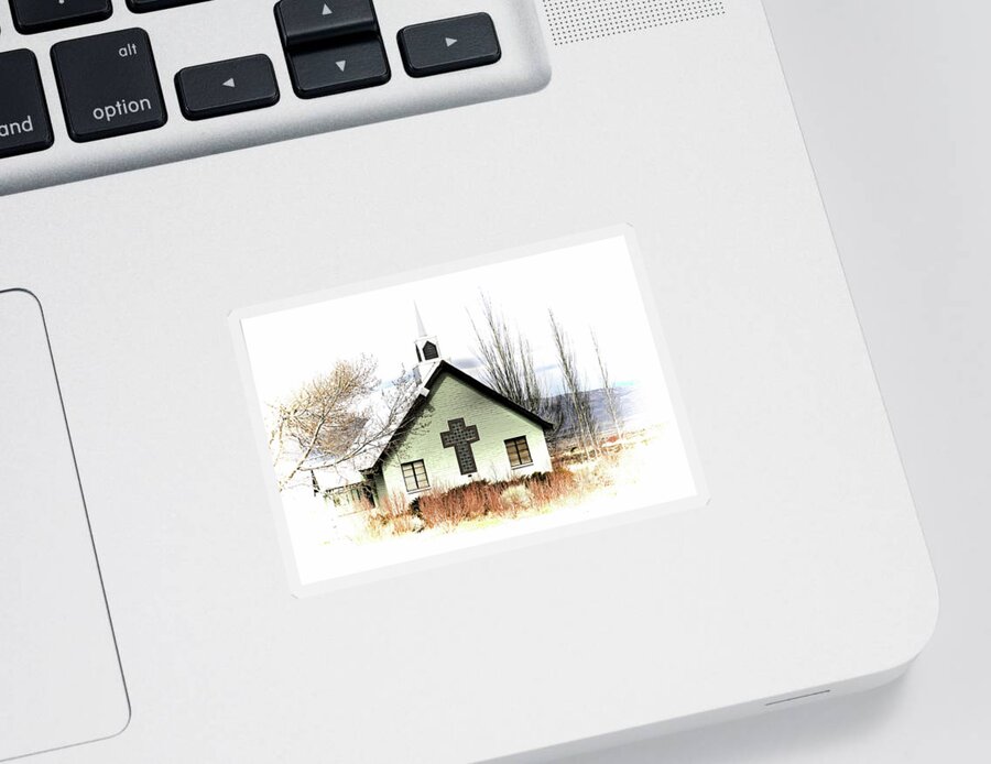 Church Fine Art Print Sticker featuring the photograph Country Church by Jerry Cowart