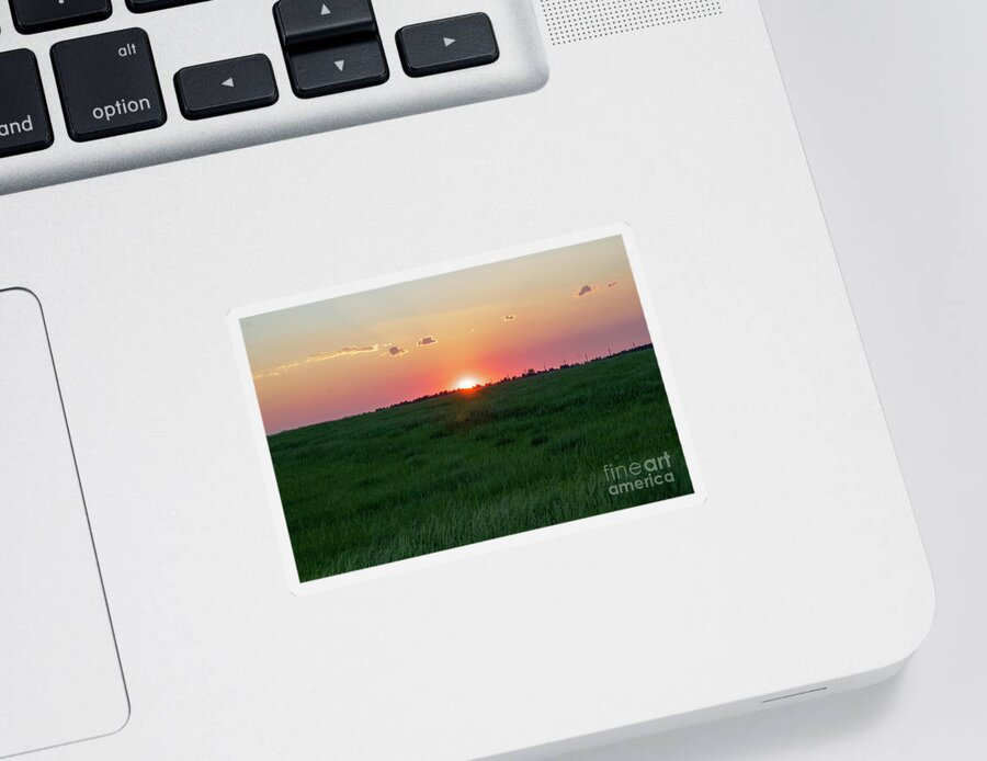 Country Sunset Sticker featuring the photograph Country Sunset by Shirley Dutchkowski
