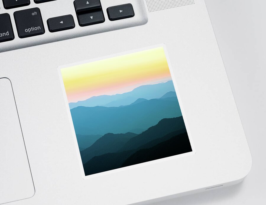 Cowee Moutain Sticker featuring the photograph Cowee Mountain Sunset Views North Carolina by Jordan Hill