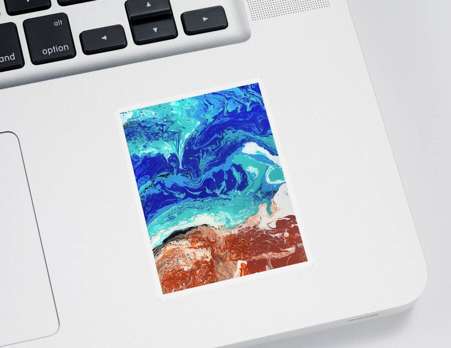 Ocean Sticker featuring the painting Crash by Nicole DiCicco