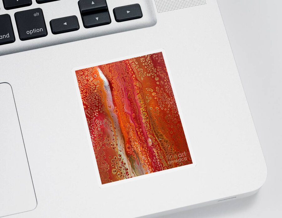 Paint Pour Sticker featuring the painting Creamsicle by Heather King