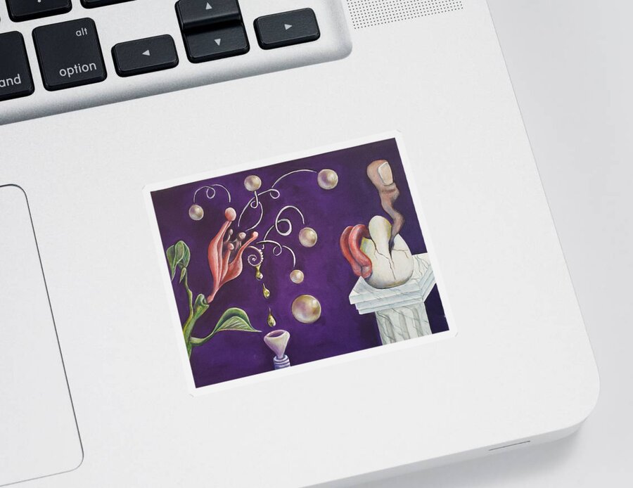 Thumb Sticker featuring the painting Creative Mousetrap by Vicki Noble