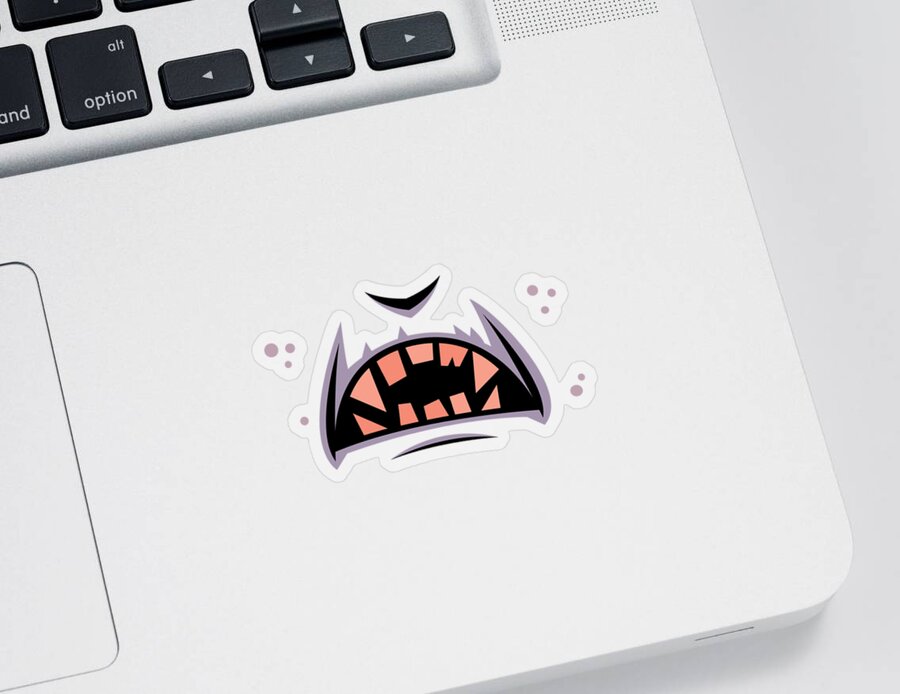 Vampire Sticker featuring the digital art Creepy Count Dracula Vampire Mouth by John Schwegel