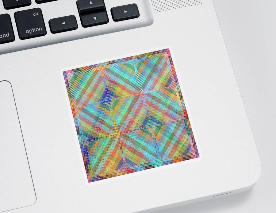 Pattern Sticker featuring the digital art Crossrods by Steve Hayhurst
