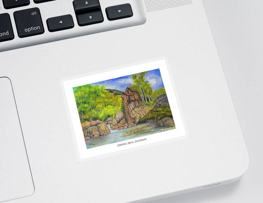 Crystal Mill Sticker featuring the painting Crystal Mill, Colorado by Shirley Dutchkowski