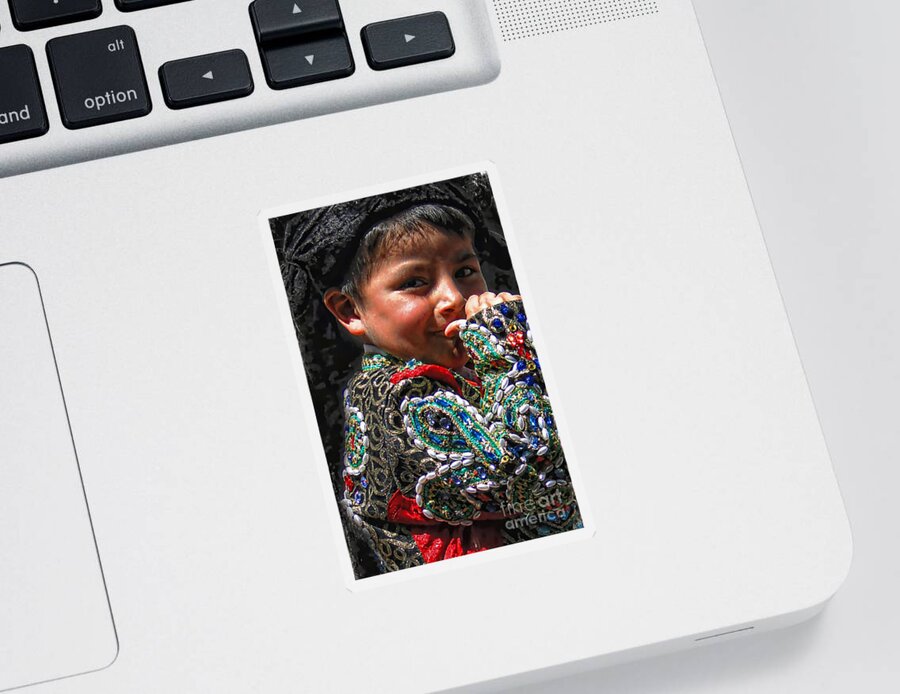 2211c Sticker featuring the photograph Cuenca Kids 1632 by Al Bourassa