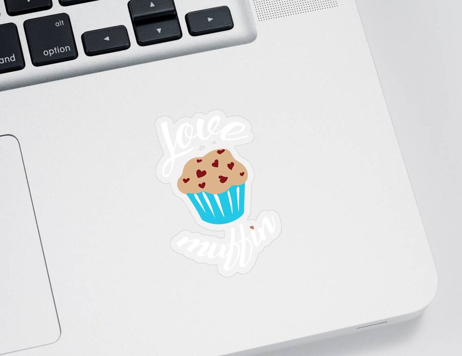 Baked Goods Sticker featuring the digital art Cupcakes and Muffins Love Muffin by Stacy McCafferty