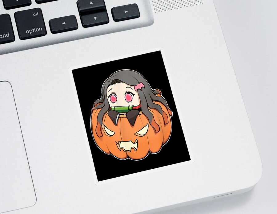 Cute Kawaii Halloween Anime Pumpkin Girl Demon Digital Art by