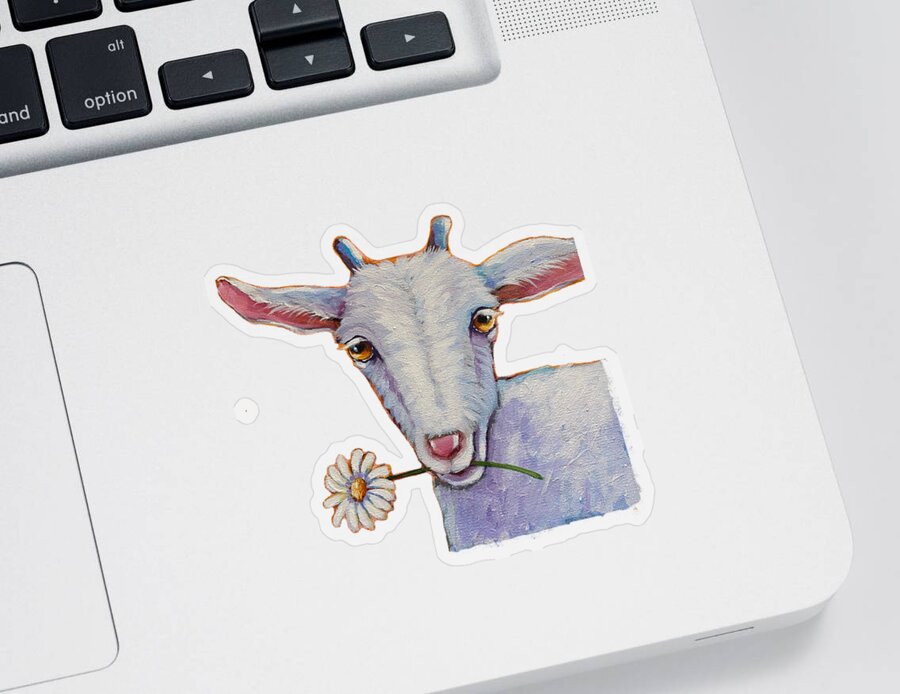 Goat Sticker featuring the painting Daisy the goat by Lucia Stewart