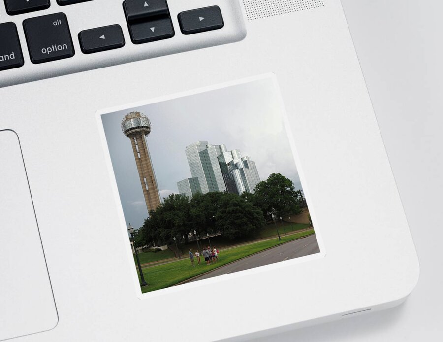 Grey Sticker featuring the photograph Dallas Sky Line 8 by C Winslow Shafer