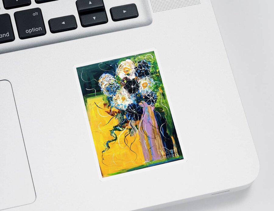Flowers Sticker featuring the painting Dalliance by Jacqui Hawk