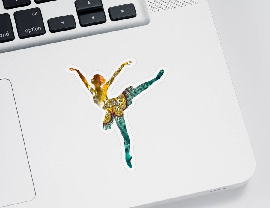 Ballet Sticker featuring the digital art Dancing Ballarina One by Elisabeth Lucas