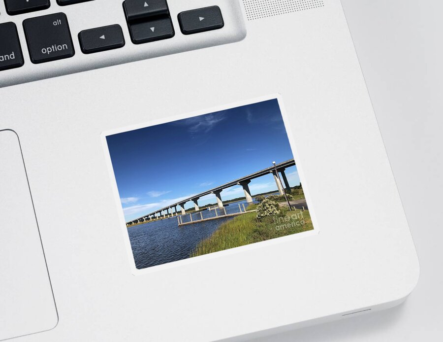 Bridge Sticker featuring the photograph Dawhoo Bridge to Edisto Island by Catherine Wilson