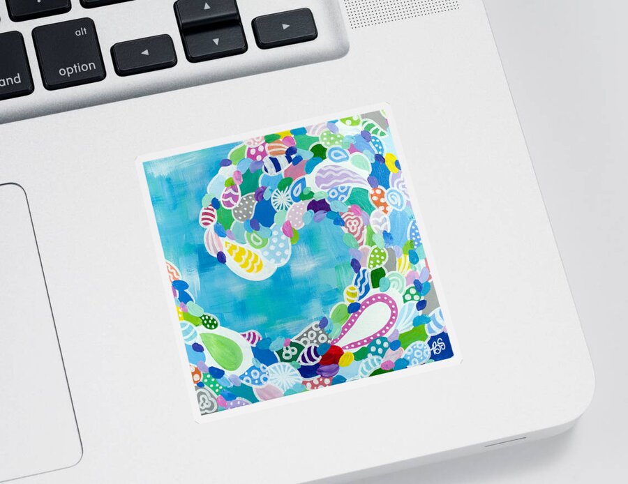 Wave Sticker featuring the painting Daybreak by Beth Ann Scott