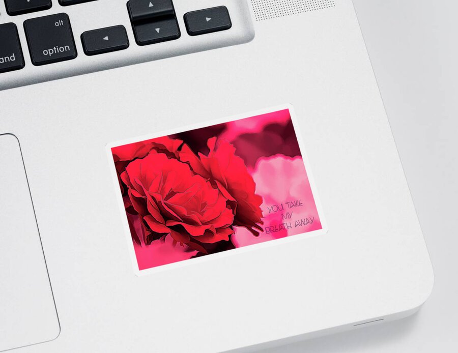 Rose Sticker featuring the digital art Deco Rose by LGP Imagery